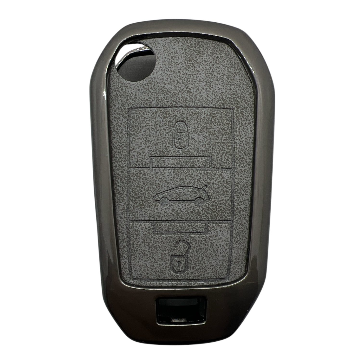 3410Vip G | Peugeot Citroen Sustalı Metal Kılıfı 3 Buton Gri