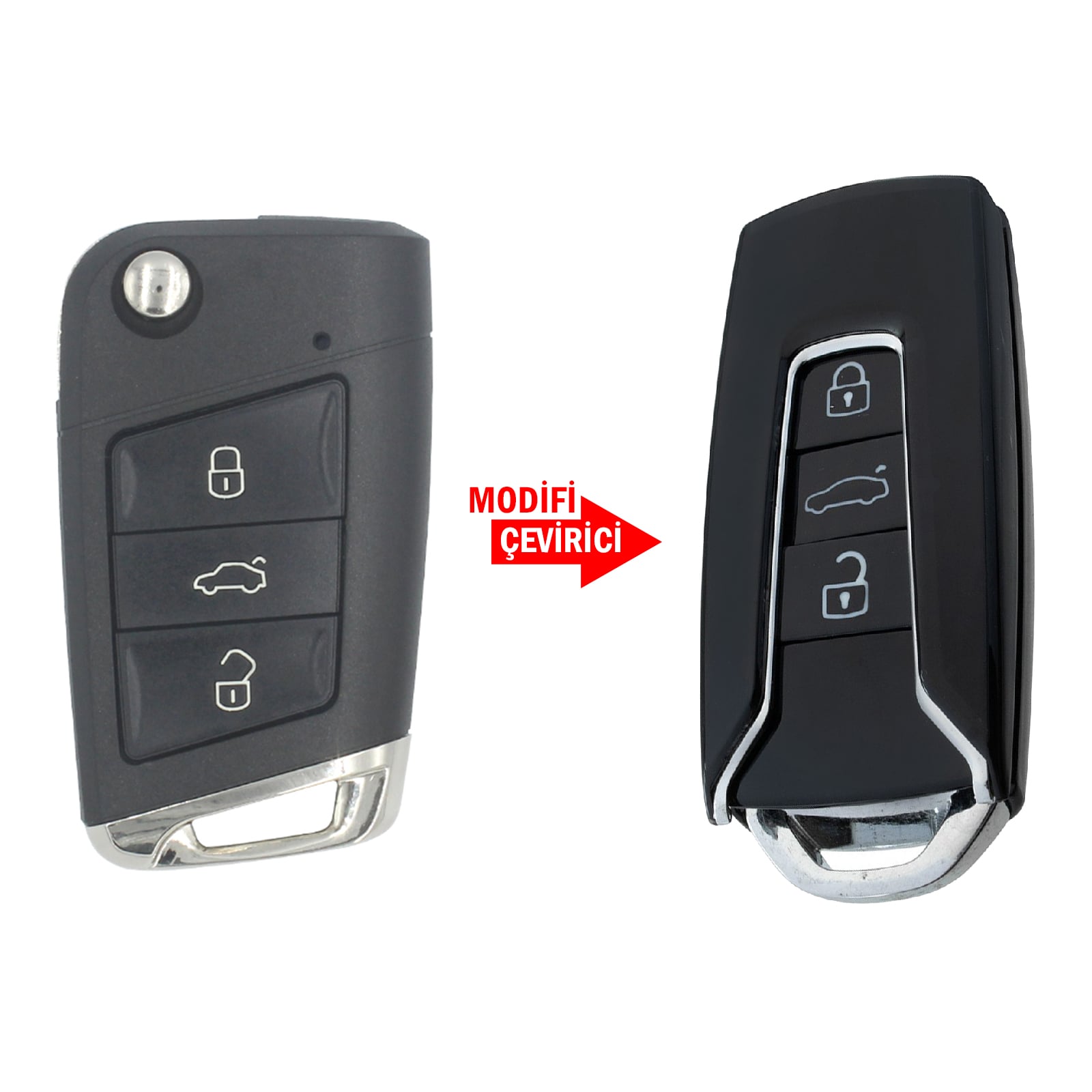 2853 | VW MQB 3 Buton Çevirici Kumanda Kabı