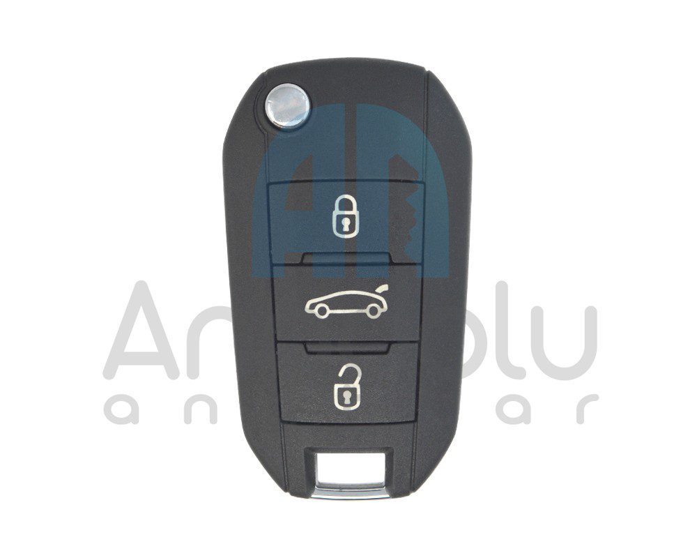 4766 | Citroen +2017 tipi Sustalı Kumanda 3 Buton 433MHz PCF 4A HİTAG AES Transponder
