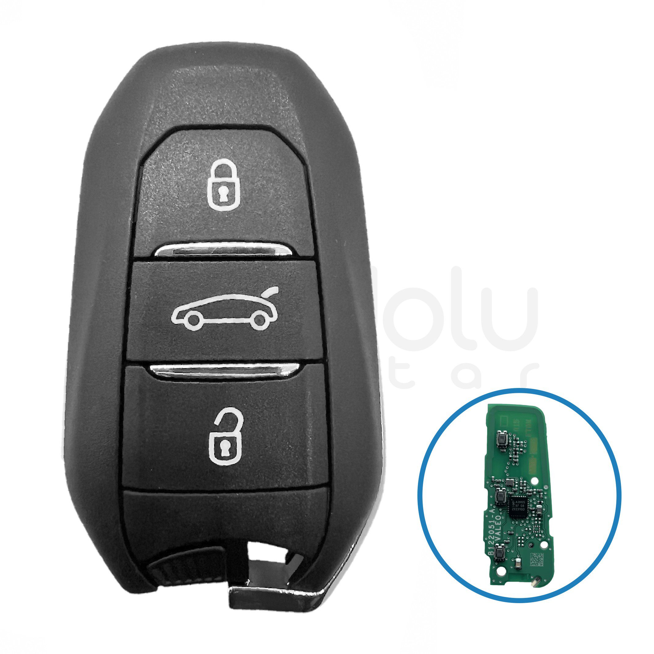 3478 | Peugeot Yeni Kasa Bagaj Smart Kumanda Kabı 3 Buton