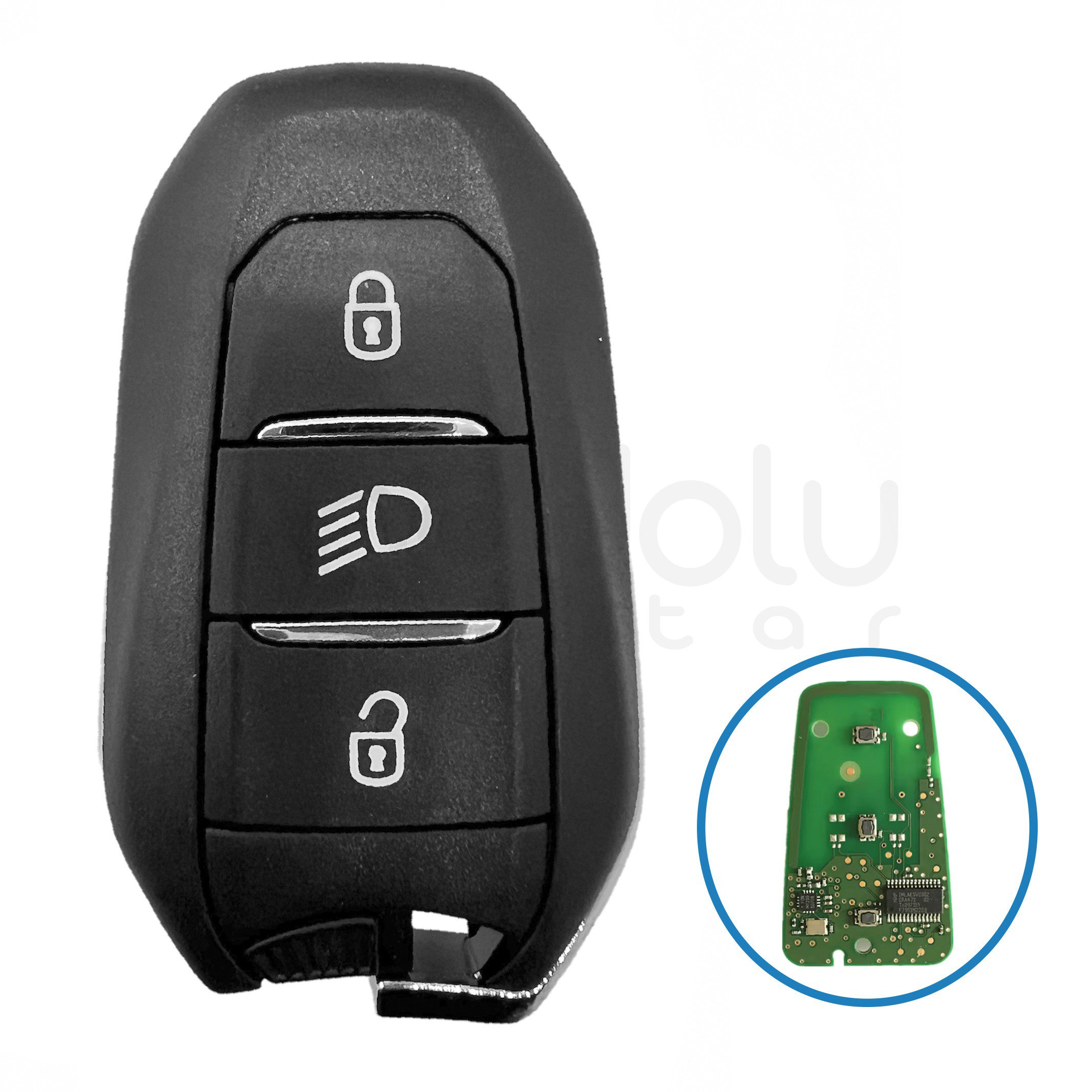 3487 | Peugeot Farlı Smart Kumanda Kabı 3 Buton ( Eski Kasa )
