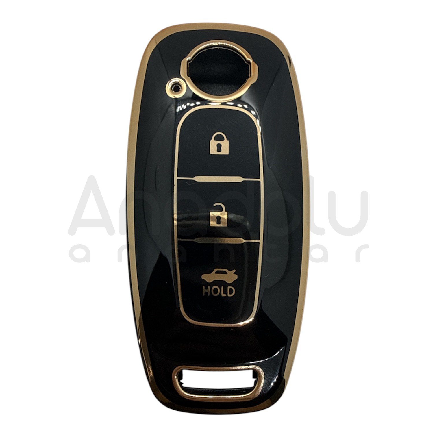 1212-B | Nissan Smart Nano Silikon Kılıfı 3 Buton Siyah
