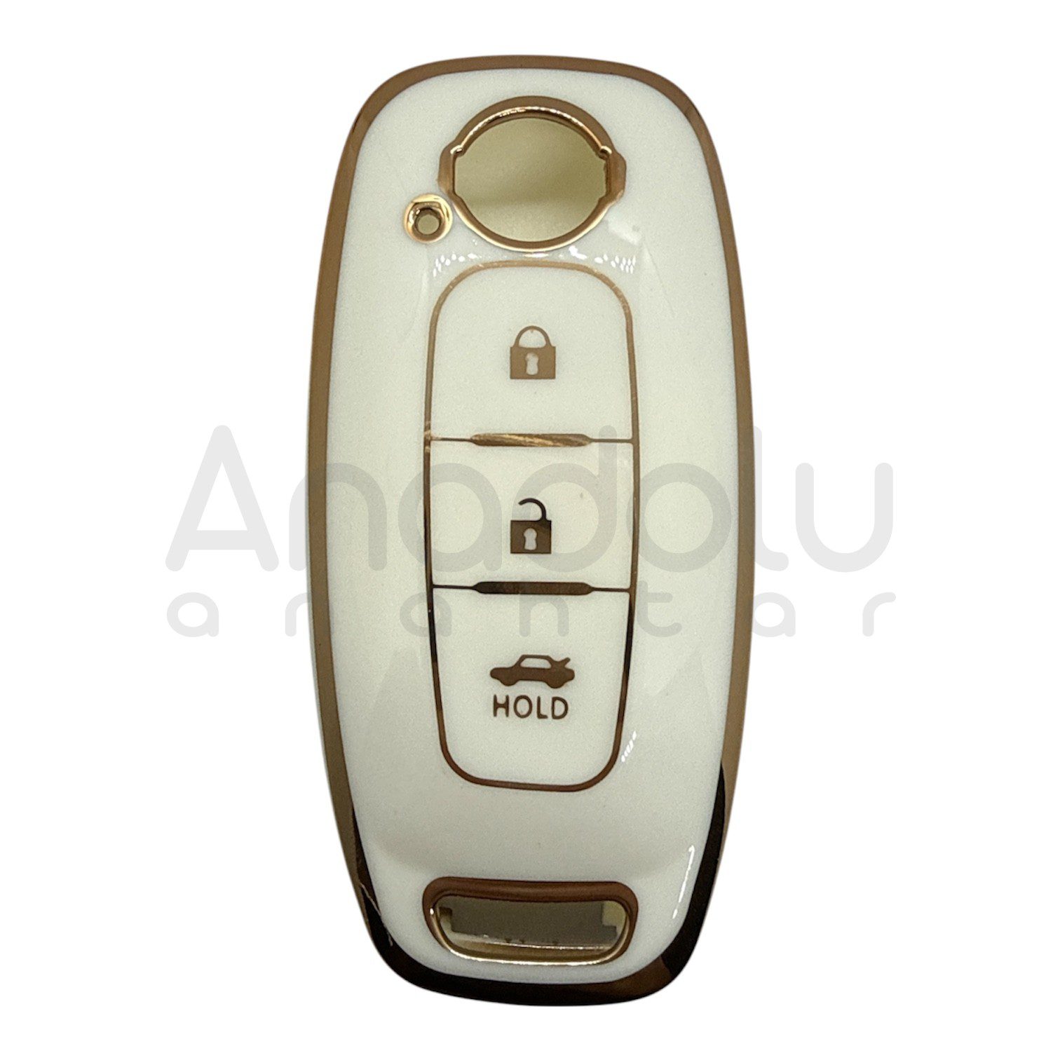 1212-W | Nissan Smart Nano Silikon Kılıfı 3 Buton Beyaz