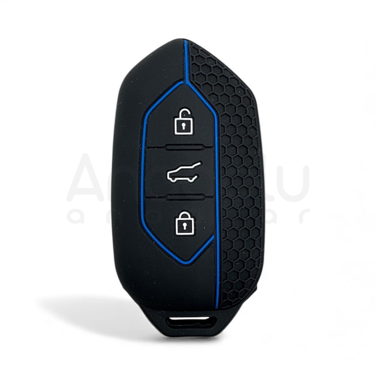 5011-M | Togg Smart Kumanda petek desenli Silikon Kılıfı Mavi
