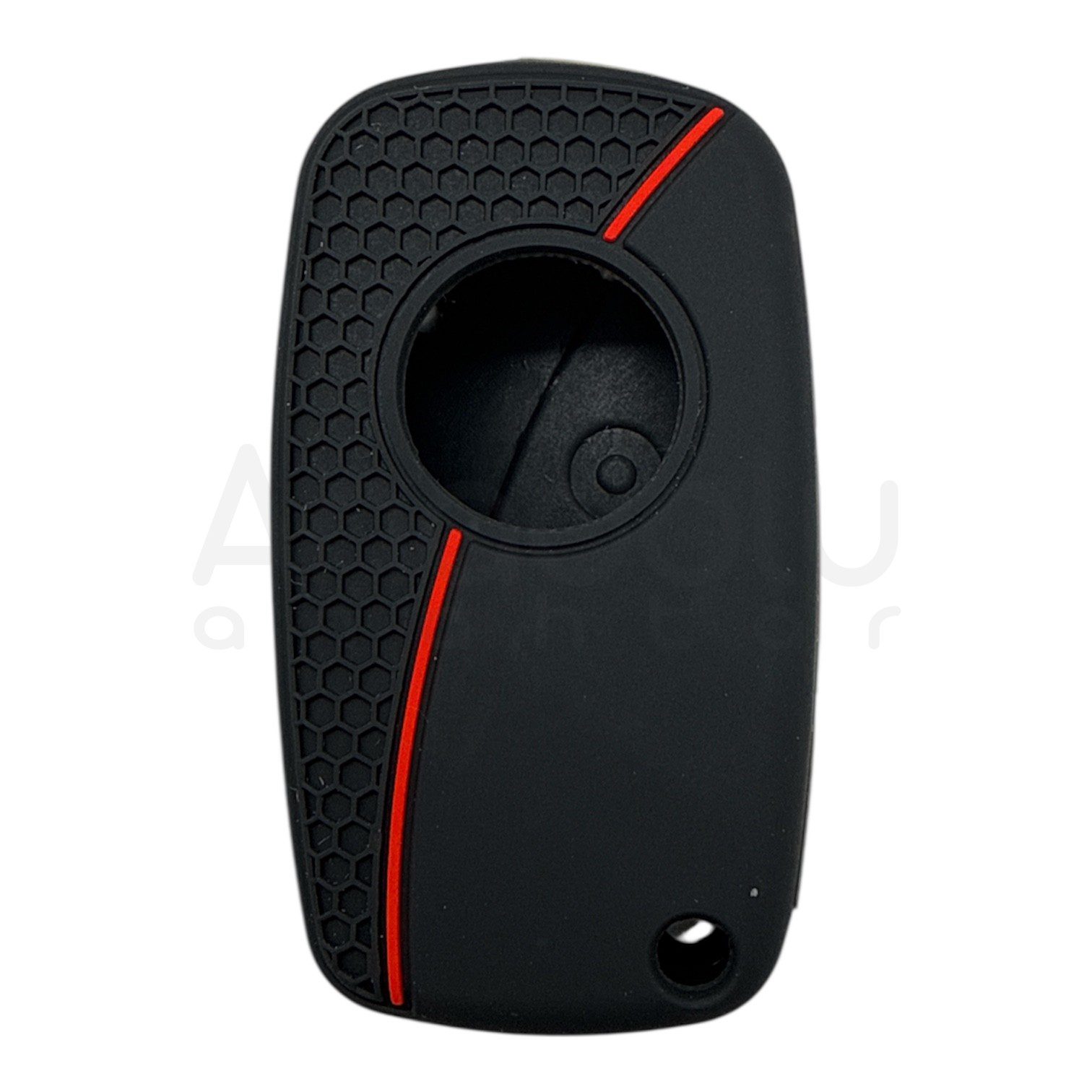 3812-PK | Fiat Fiorino Petek Desenli Kılıf 3 Buton Kırmızı