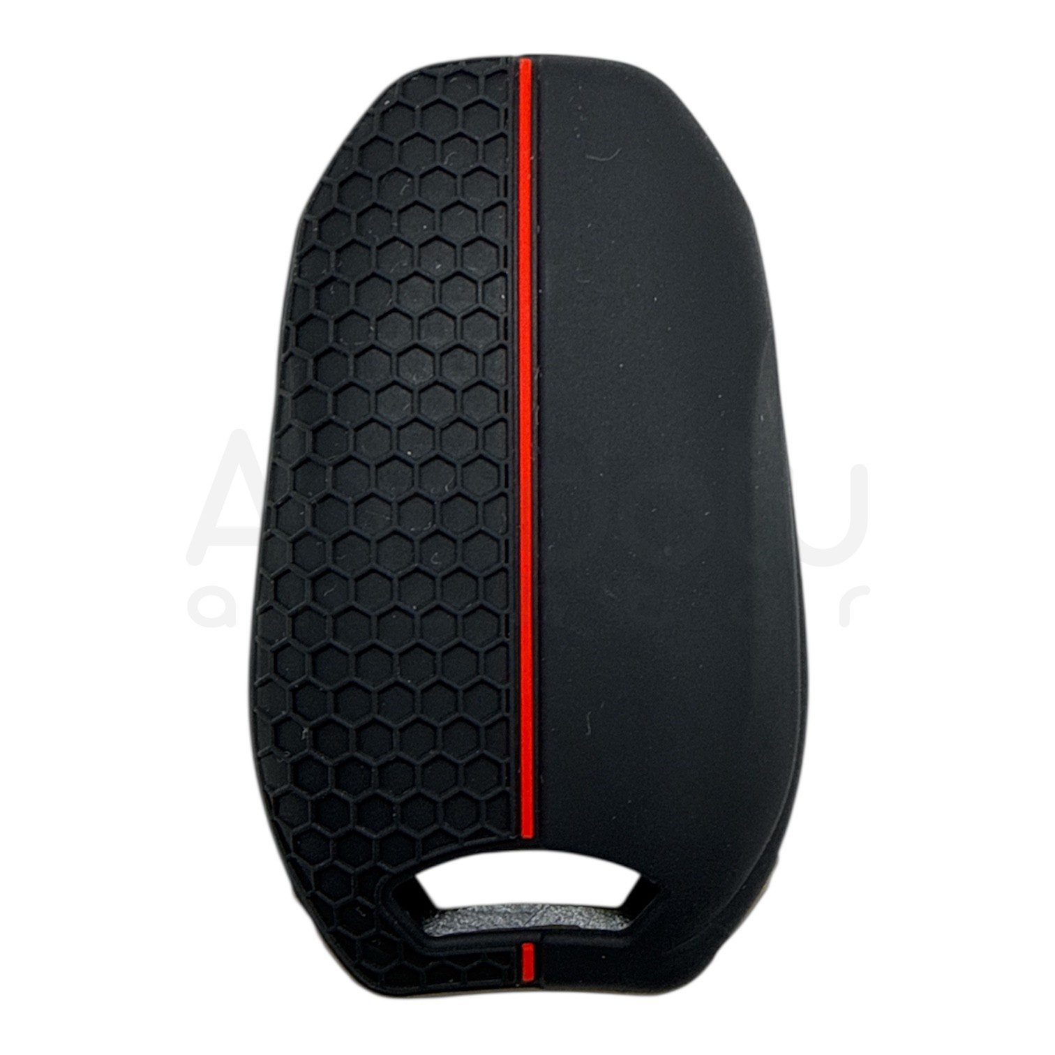 3412-PK | Peugeot Citroen Smart Kumanda Petek Desenli Kılıf 3 Buton Kırmızı