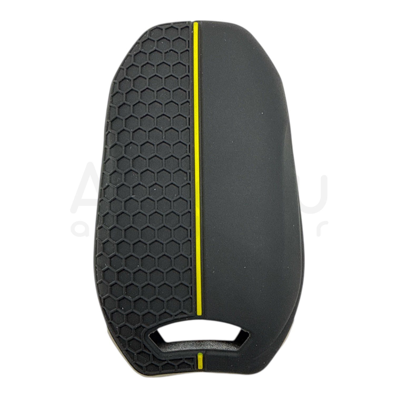 3412-PS | Peugeot Citroen Smart Kumanda Petek Desenli Kılıf 3 Buton Sarı