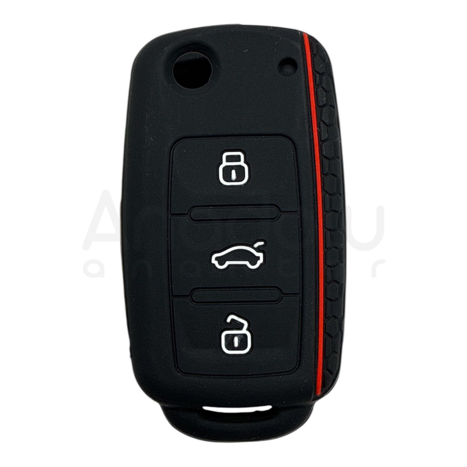 2811-PK | Volkswagen UDS Petek Desenli Kılıf 3 Buton Kırmızı