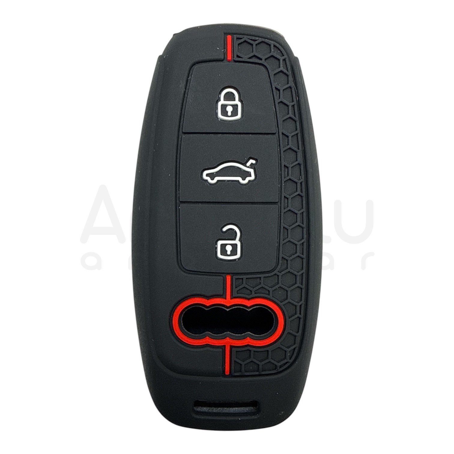 2932-PK | Audi Smart Petek Desenli Kılıf 3 Buton Kırmızı