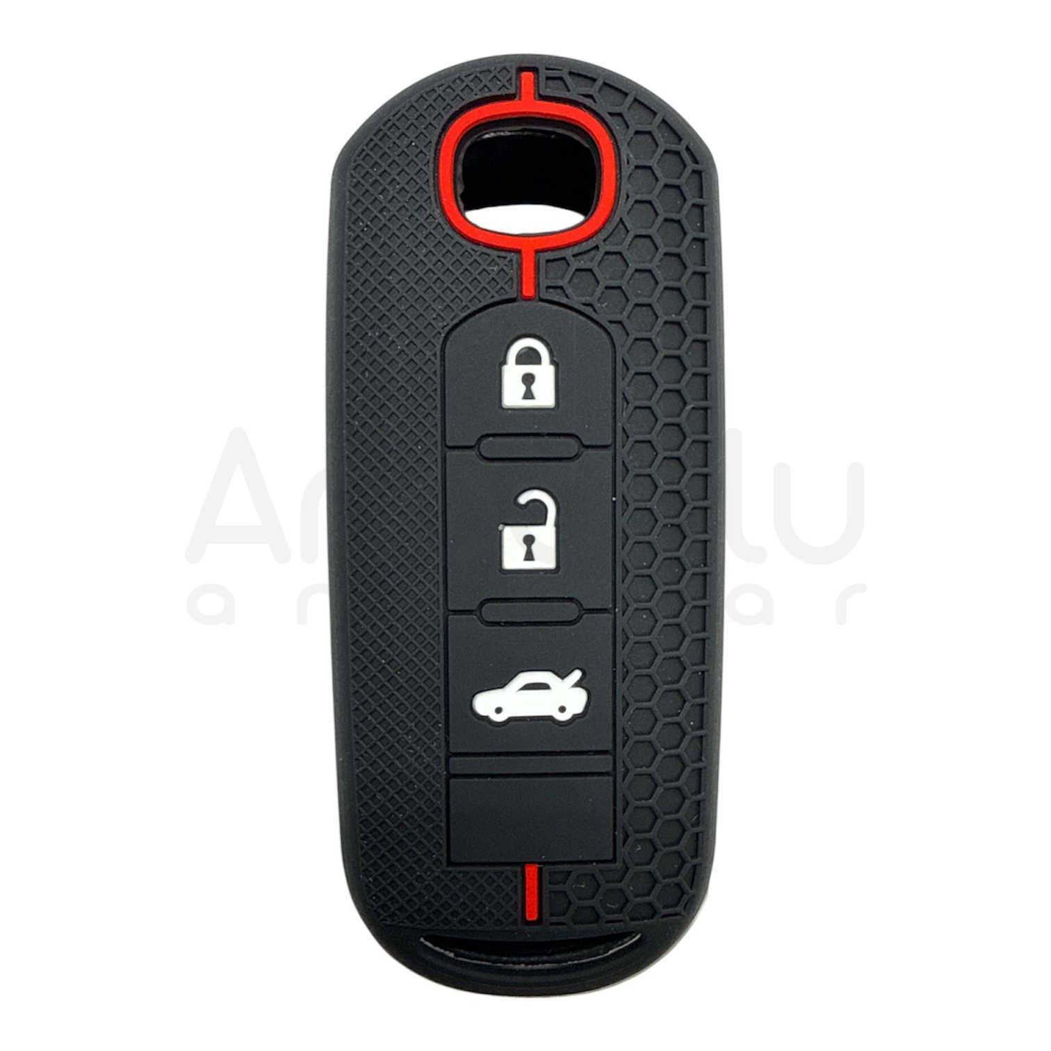 1610-PK | Mazda Petek Desenli Kılıf 3 Buton Kırmızı