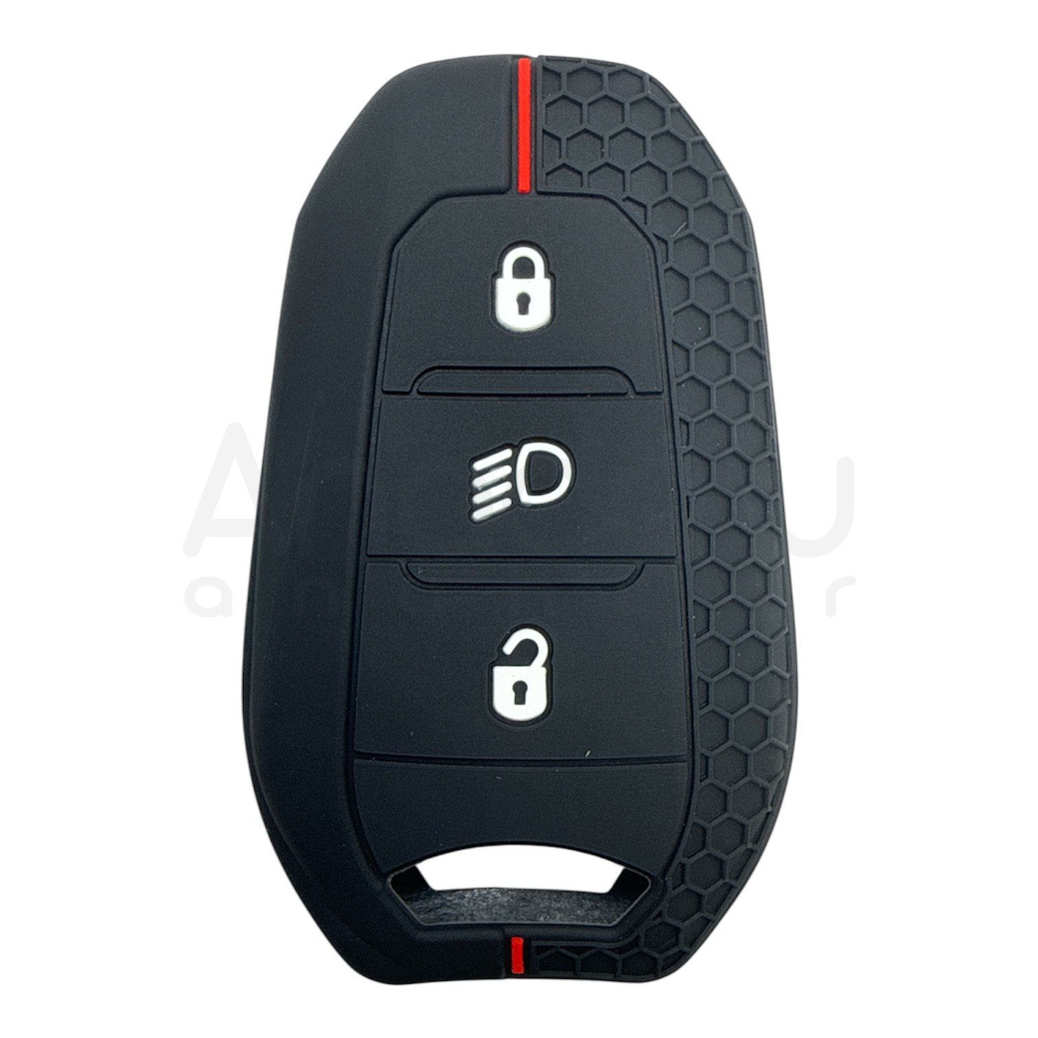 3416-PK | Peugeot - Citroen Petek Desenli Kılıf 3 Buton Kırmızı FAR