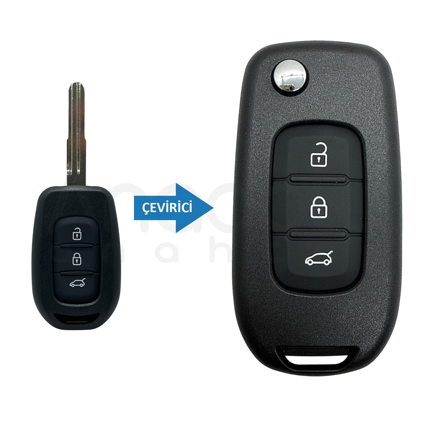 3593 | Dacia Çevirici Kumanda Kabı 3 Buton