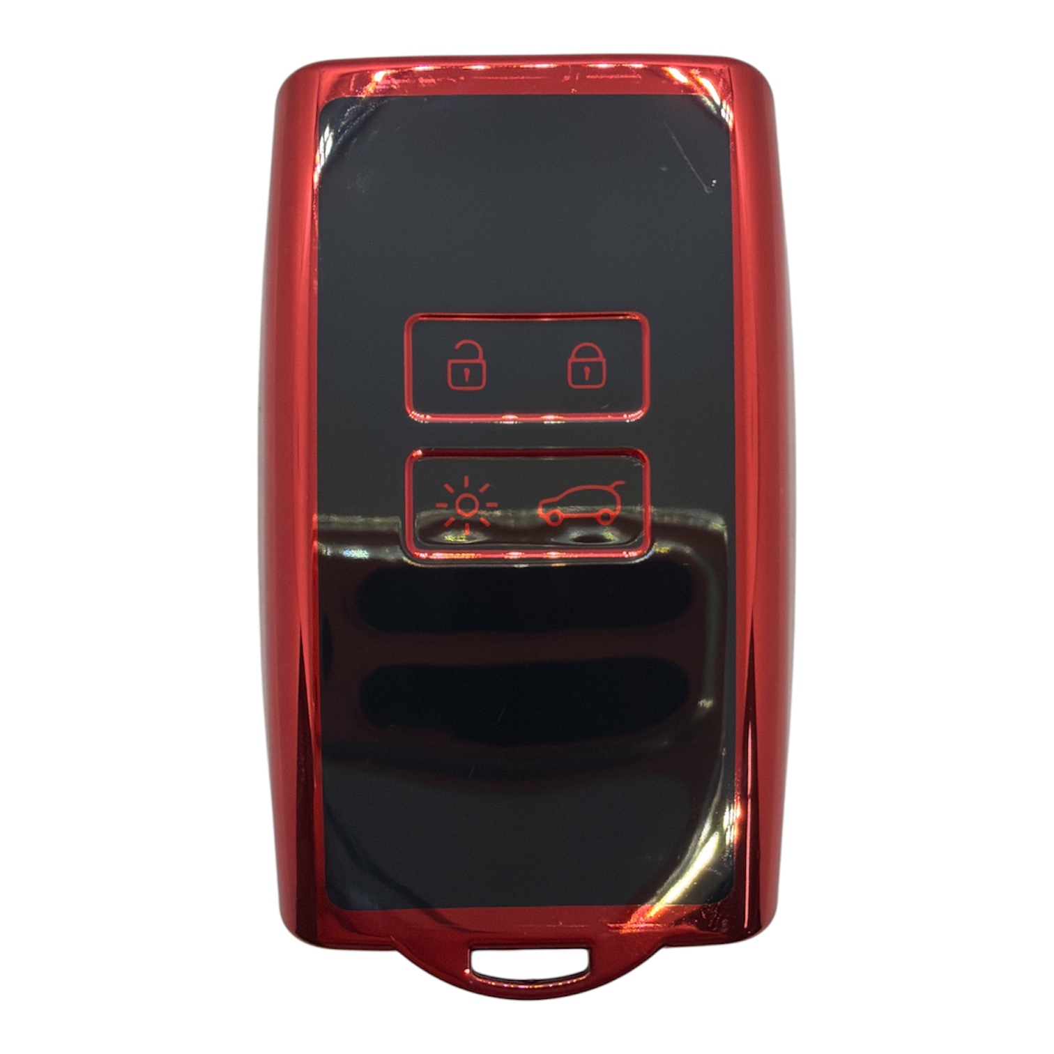 3510-BK | Renault Kart Kumanda Nano Silikon Kılıfı 4 Buton Siyah - Kırmızı