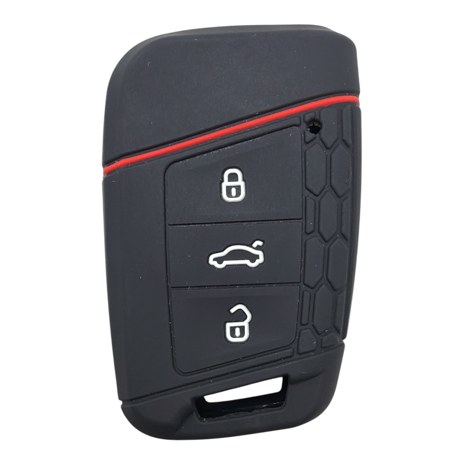 2812-PK-1 | Volkswagen Smart Petek Desenli Kılıf 3 Buton Kırmızı