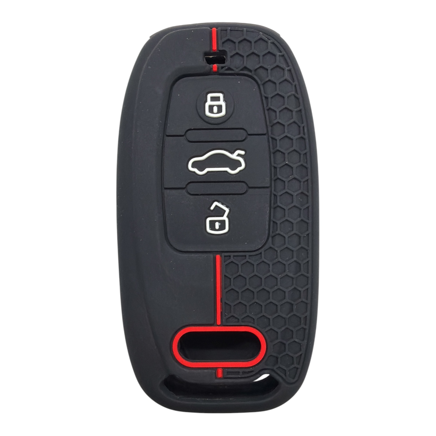 2912-PK | Audi Smart Petek Desenli Kılıf 3 Buton Kırmızı