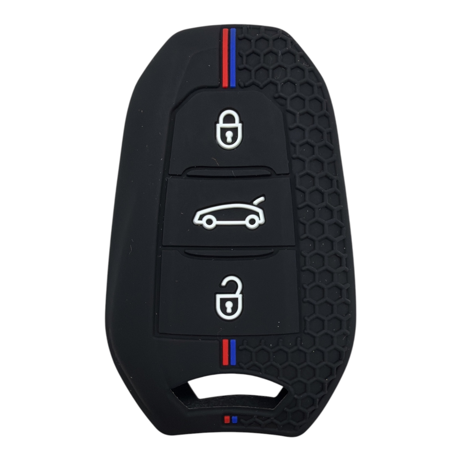 3412-PD | Peugeot Smart Petek Desenli Kılıf 3 Buton Renkli