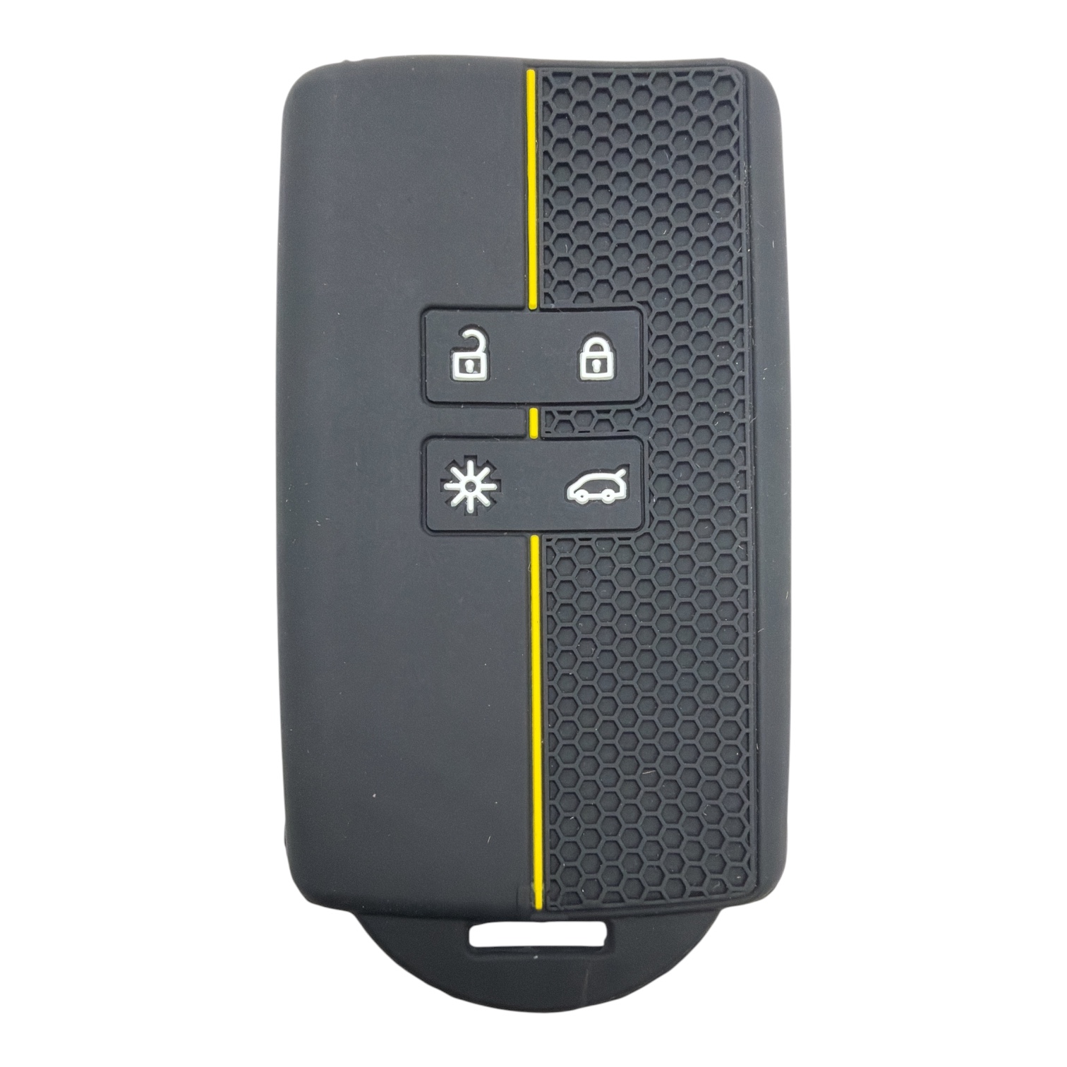 3510-PS | Renault Kart Petek Desenli Kılıf 4 Buton Sarı