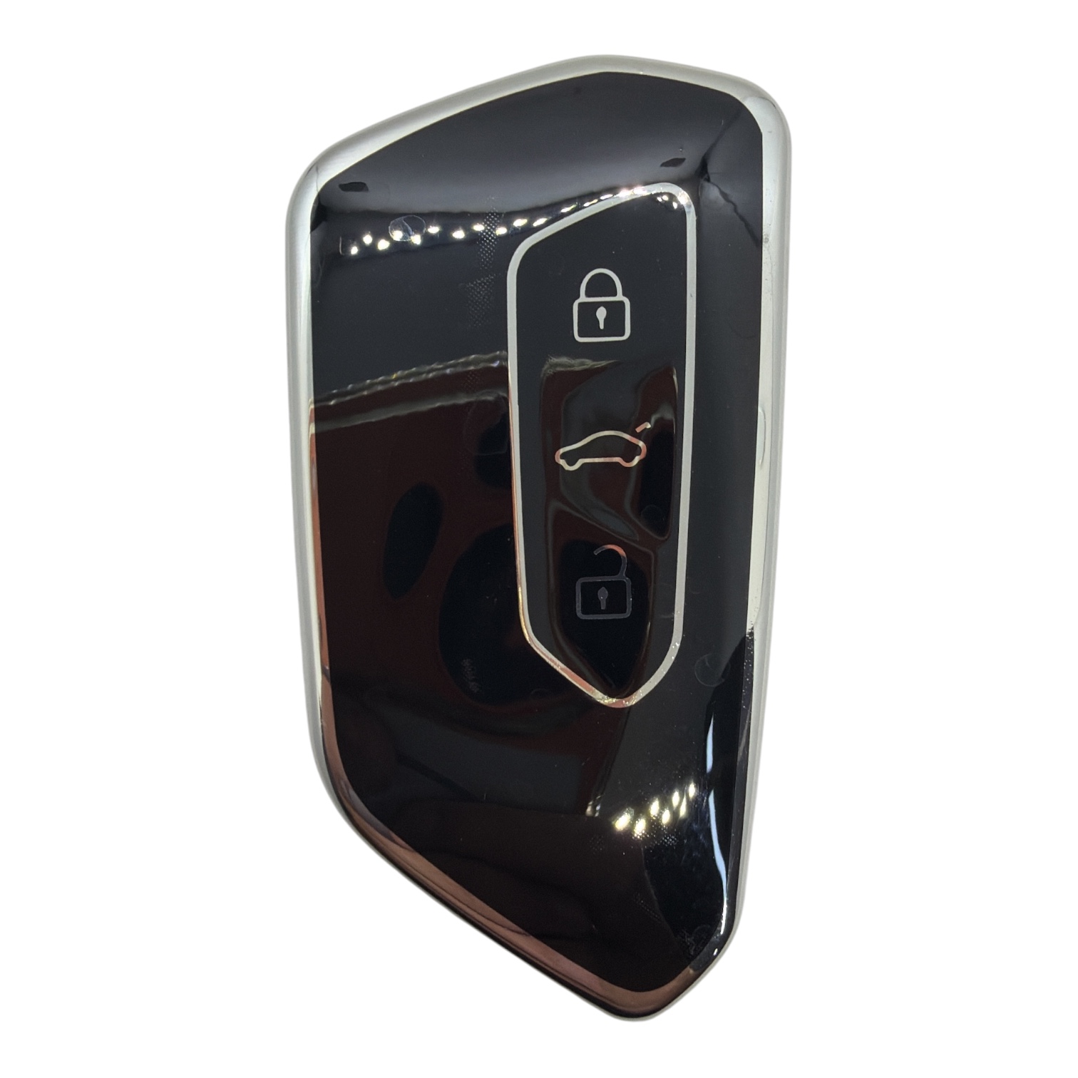2813-BS | Volkswagen Smart Nano Silikon Kılıfı 3 buton Siyah-Gümüş