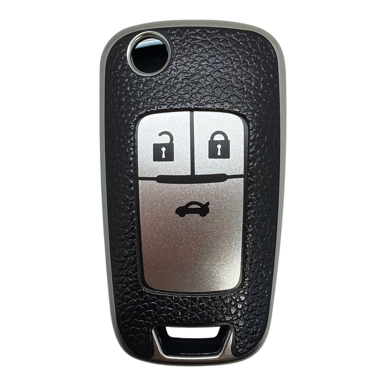 3211-DBS | Opel Sustalı Nano Silikon Kılıfı 3 buton Siyah-Beyaz