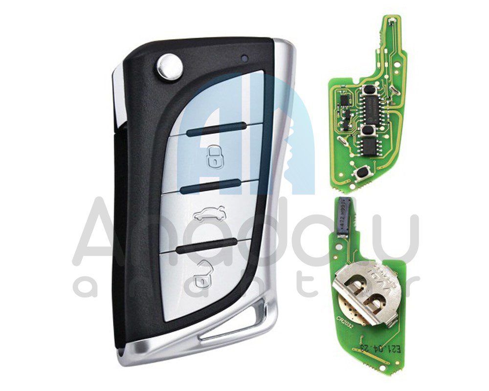 8524 | Xhorse VVDI XKLEX0EN Kumanda 3 Buton Bıçak model Kablolu
