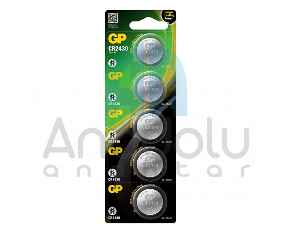 2430 | GP Pil CR 2430 3V Lityum 5’li Paket