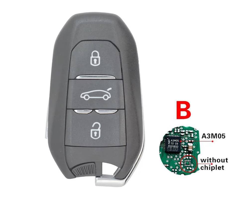 3430 | Peugeot Orijinal Smart Kumanda 4A HITAG AES NCF29A1 3 Buton 433MHz