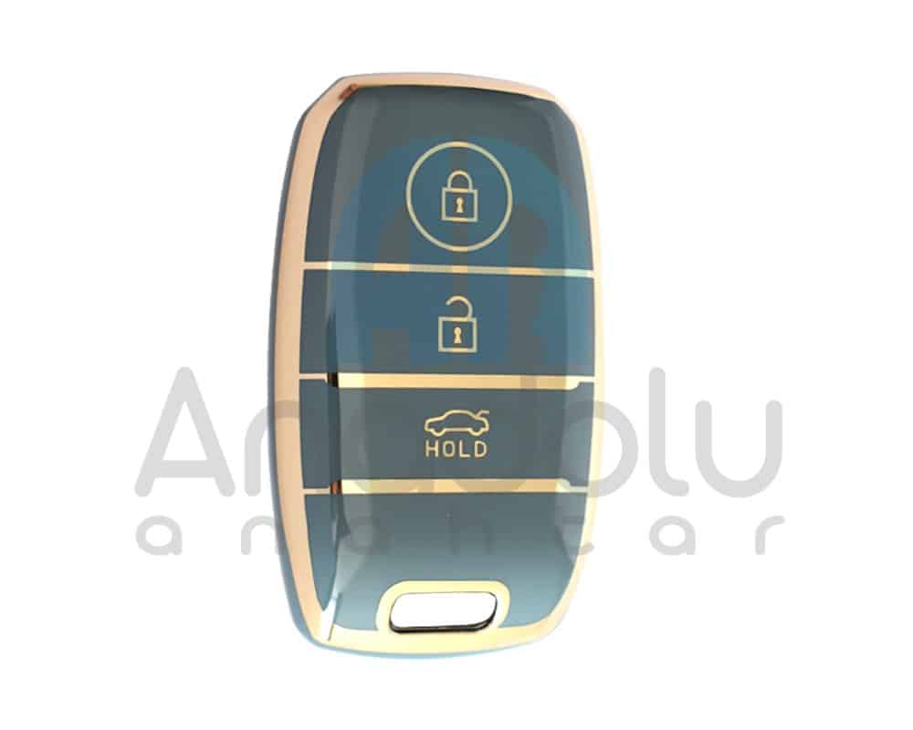 2210-G | KIA Smart Silikon Kılıfı 3 Buton Gri