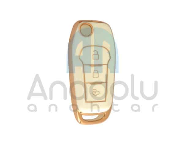 4114-w | Ford Sustalı Nano Silikon Kılıfı 3 Buton