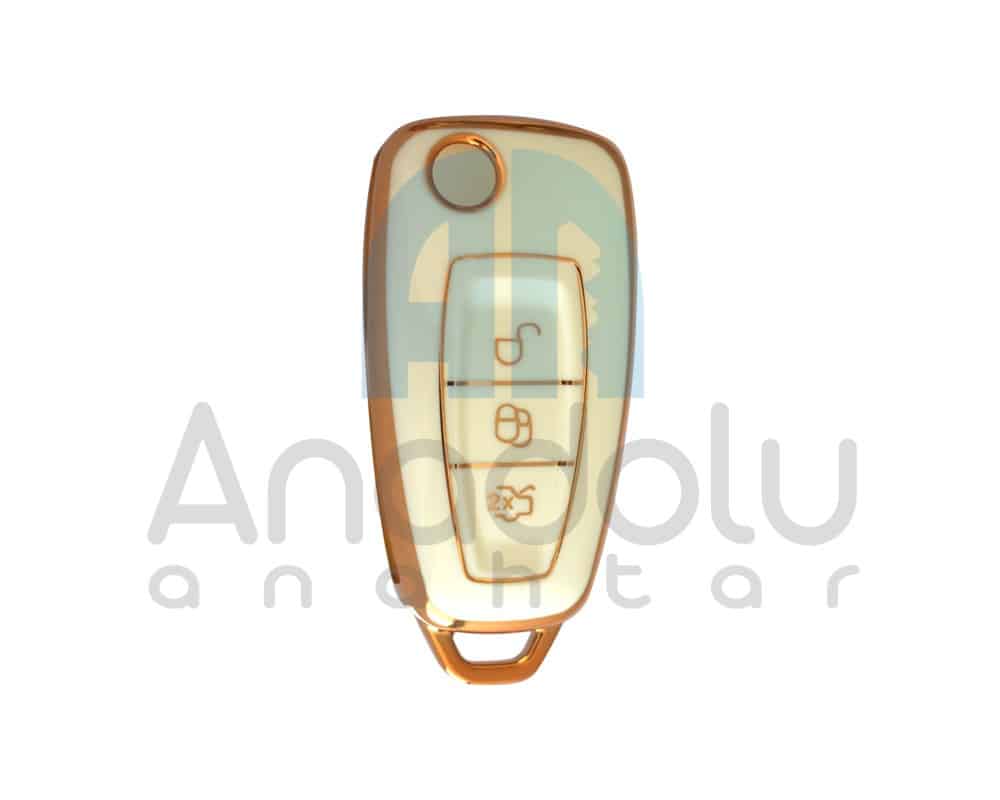 4111-W | Ford Sustalı Silikon Kılıfı 3 Buton