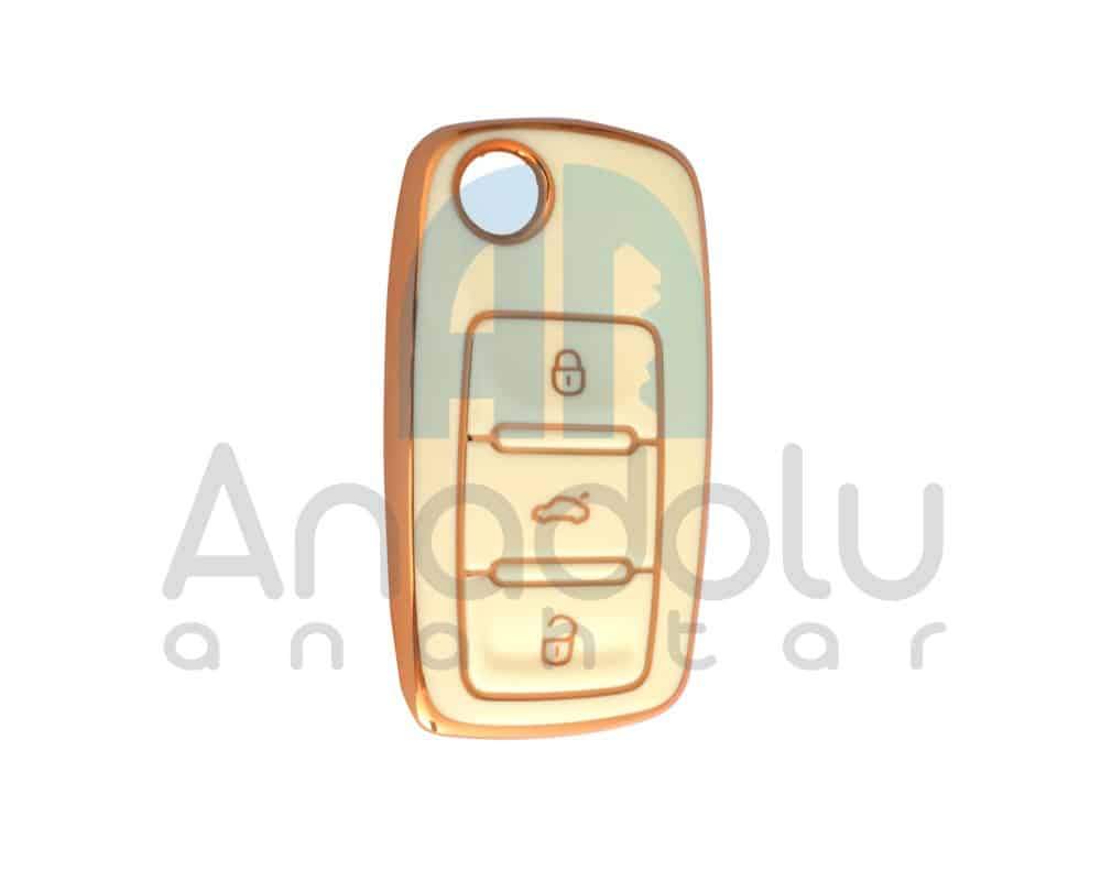 2811-W |  Volkswagen UDS Sustalı Nano Silikon Kılıf 3 Buton