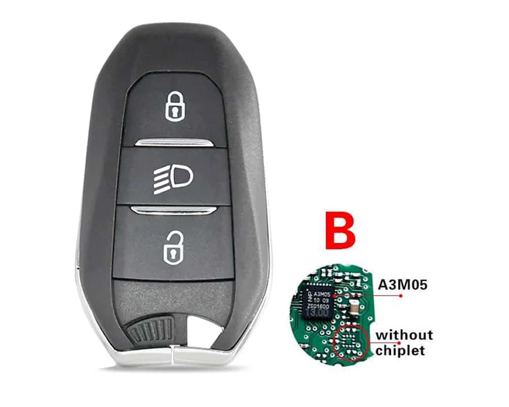 3431 | Peugeot 3008 - 5008 Orijinal Smart Kumanda 3 Buton farlı NCF A3M05 433MHz