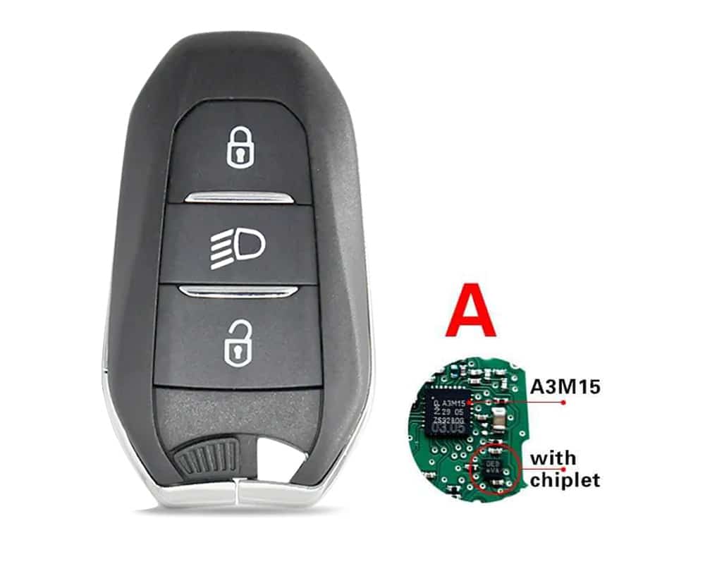 3432 | Peugeot 2008  Orijinal Smart Kumanda 3 Buton NCF A3M15 433MHz