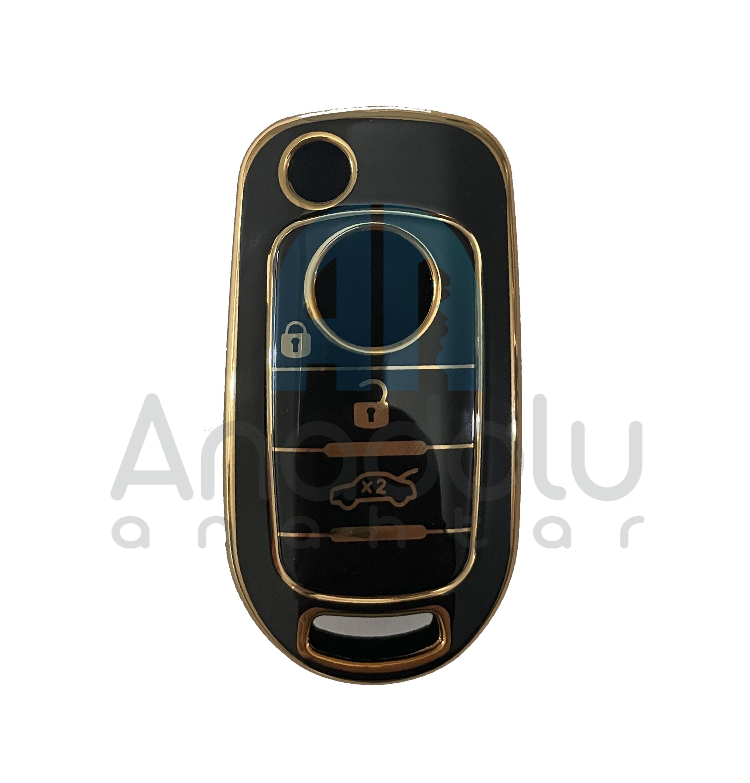 3811-B | Fiat Egea Sustalı Nano Silikon Kılıfı 3 Buton