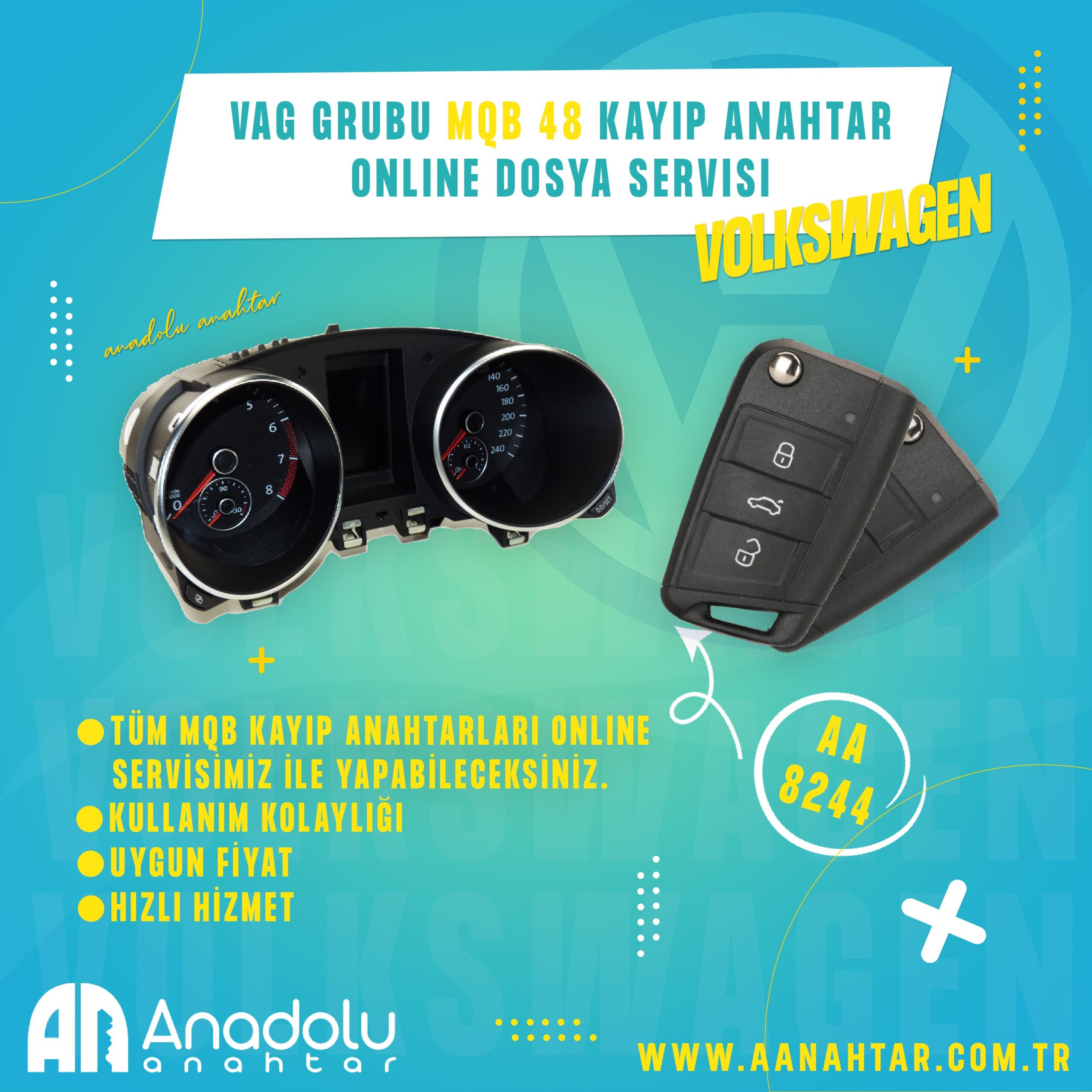 8244 | VAG Grubu MQB 48 Kayıp Anahtar Online Dosya Servisi